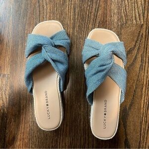 New Lucky brand platform denim sandals